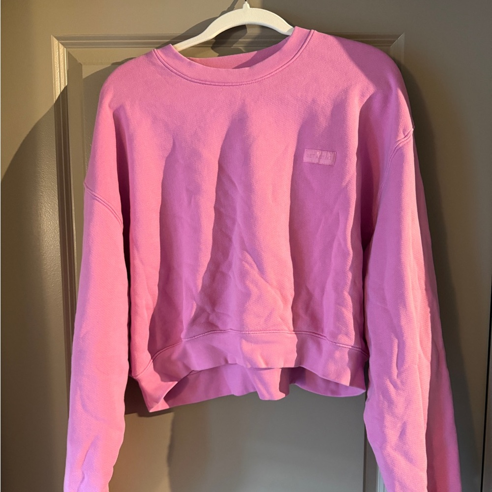 Pink SET Active cropped crewneck swetshirt